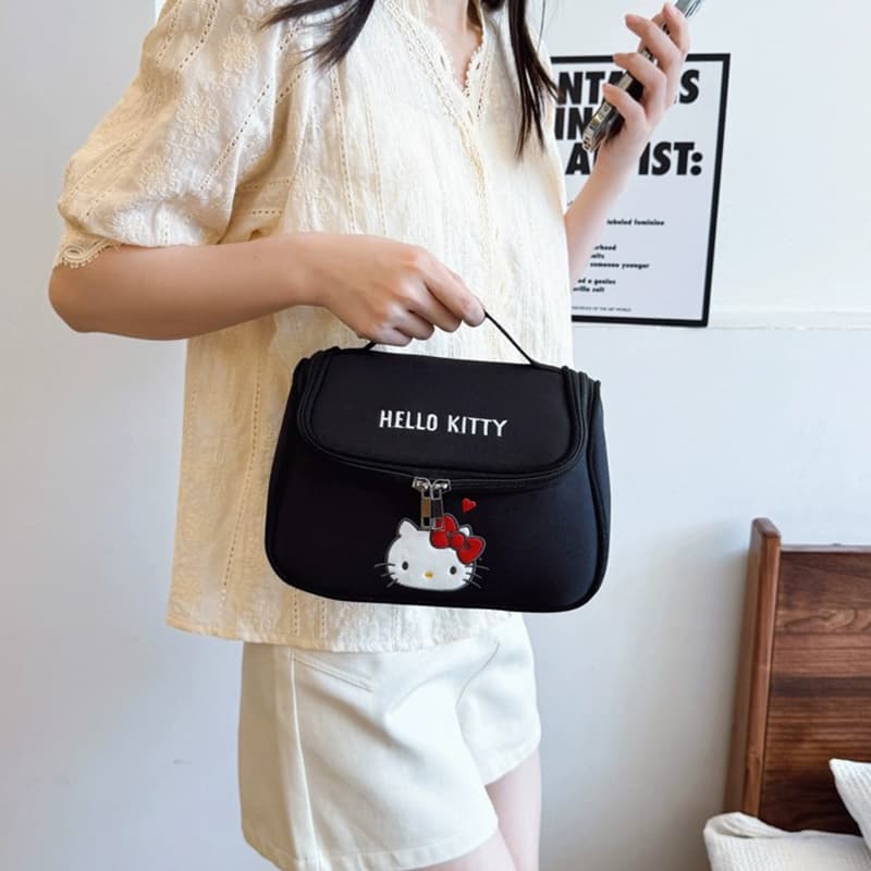 Sanrio Hello Kitty Холст Путешественный Сумка для хранения Женская Черная - изображение 2