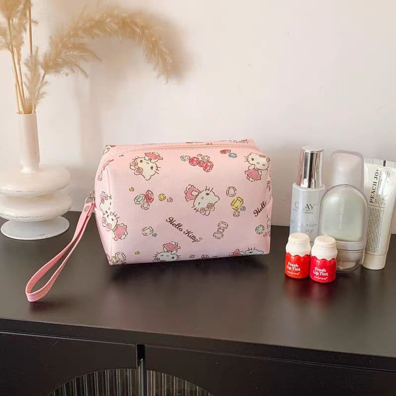 Сумка Sanrio Hello Kitty Холст Хранение Косметички Сумка Клатч Женская Розовая - изображение 1