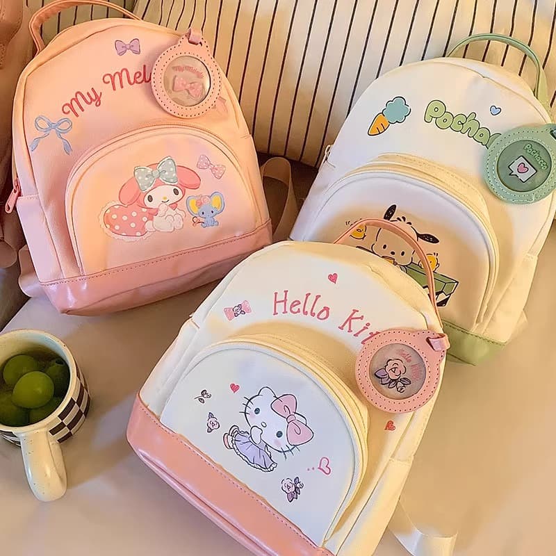 Рюкзак Sanrio Hello Kitty Полиэстер Рюкзак Женский Белый Розовый - изображение 11