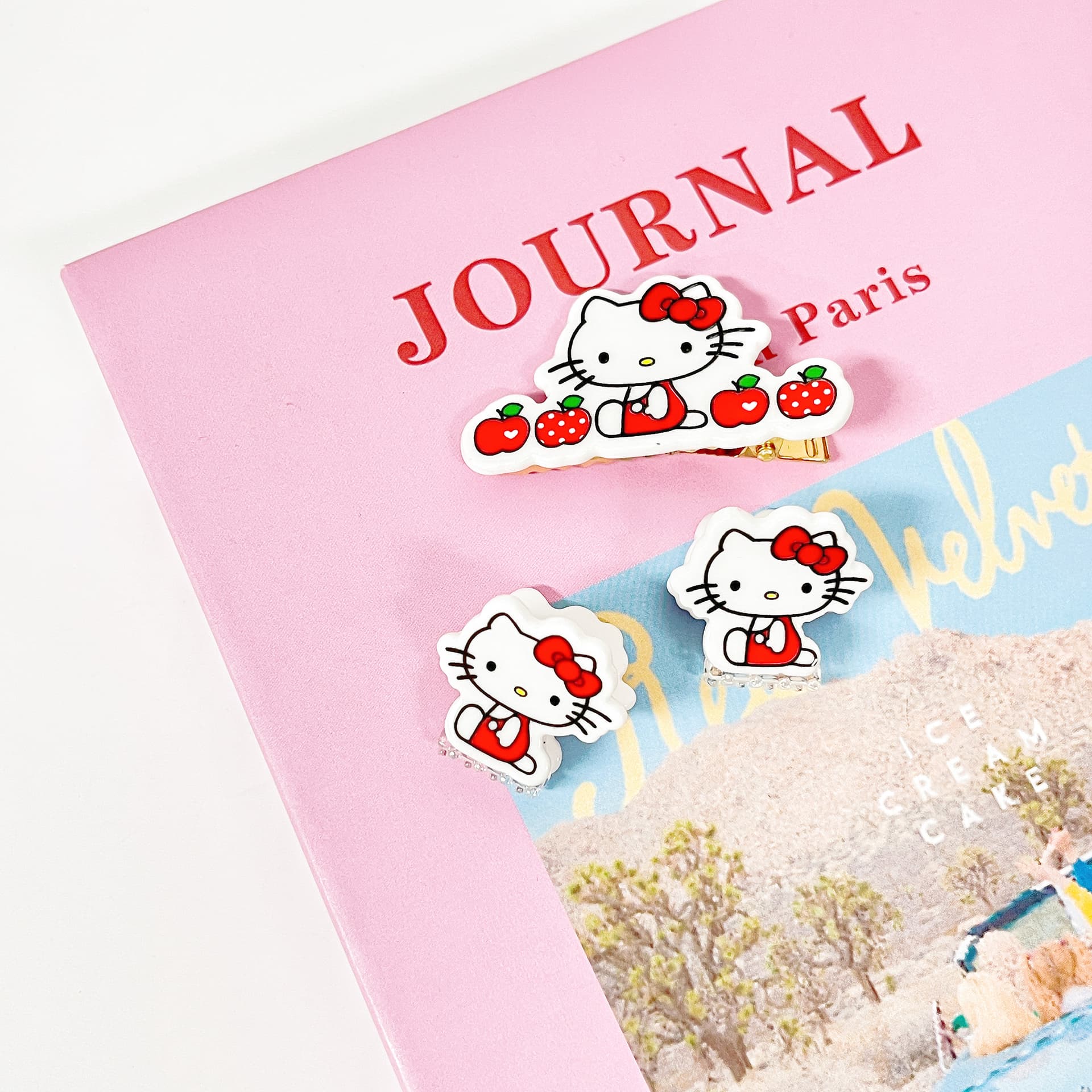 Заколка Sanrio Хелло Китти Набор из 3 заколок Милый и симпатичный Акриловые заколки для волос - изображение 3