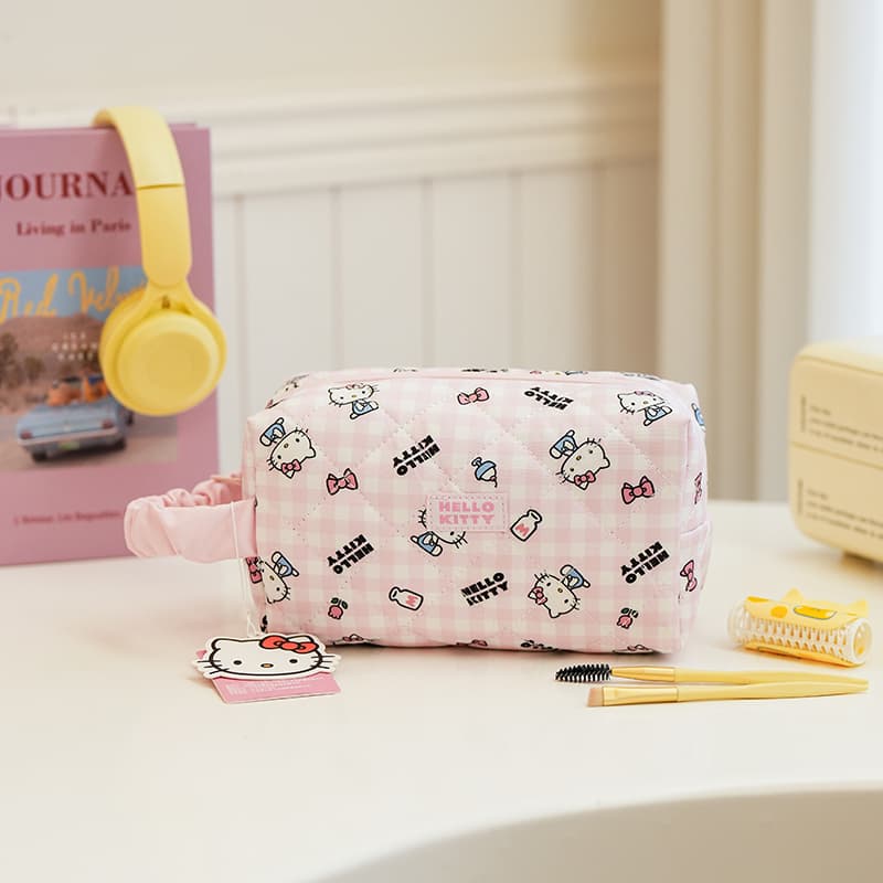 Sanrio x Hello Kitty Полиэфирное волокно Makeup Bag Дорожные органайзеры Женские Розовый - изображение 4