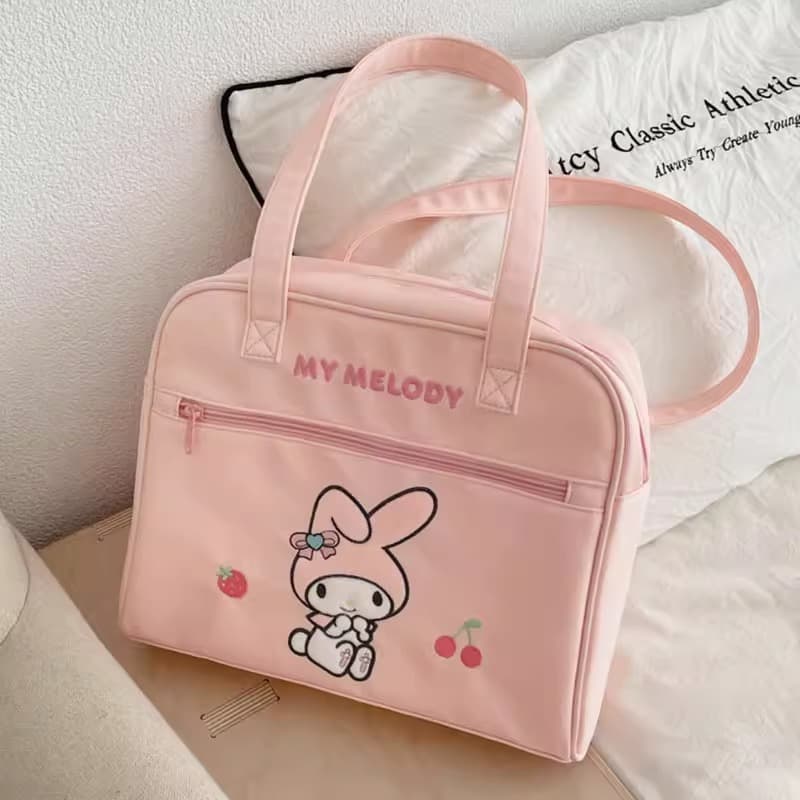 Мини-сумка Sanrio My Melody Милый и симпатичный универсальный привлекательный полиэстер сумка через плечо обычный размер женский розовый/фиолетовый - изображение 3