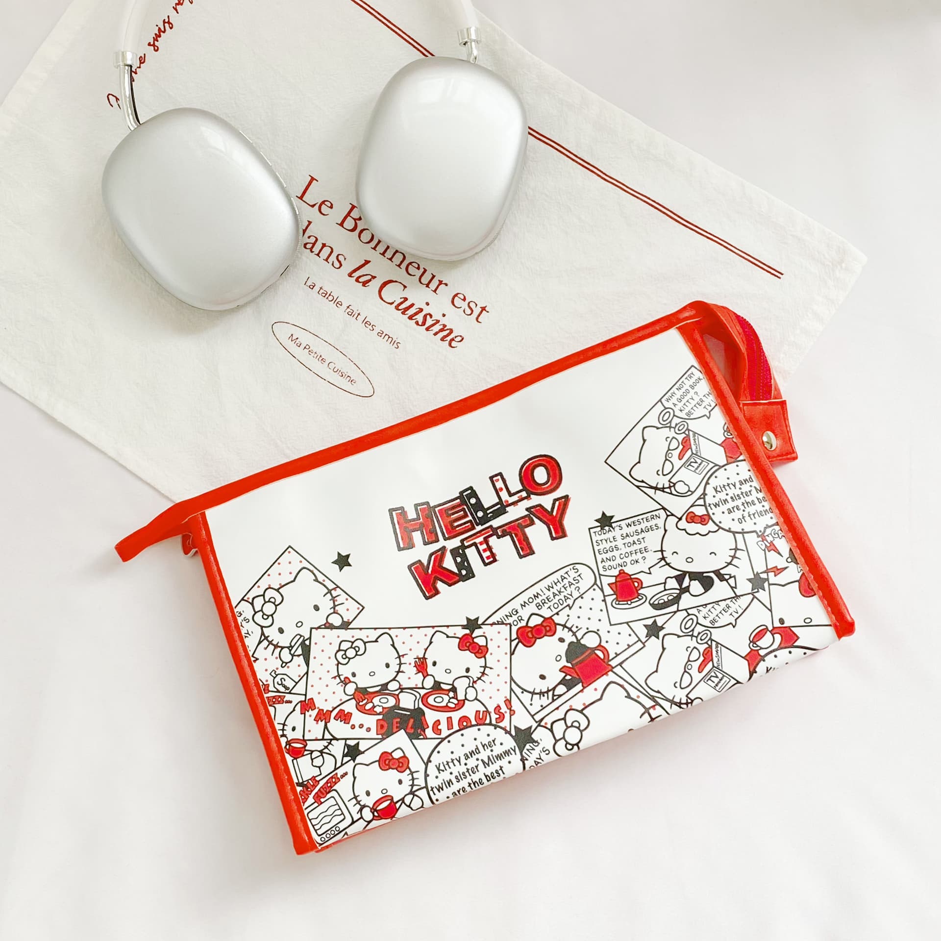 Sanrio x Hello Kitty ПУ (полиуретан) Полиуретан Дорожные органайзеры Женские Красно-белый - изображение 5