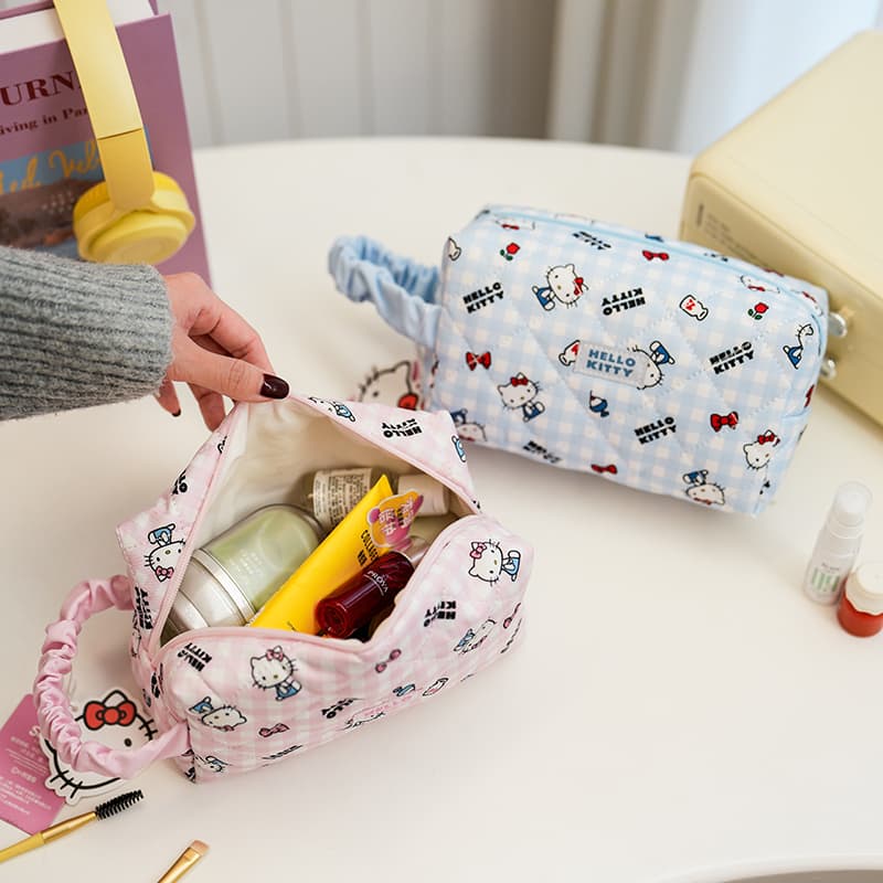 Sanrio x Hello Kitty Полиэфирное волокно Makeup Bag Дорожные органайзеры Женские Розовый - изображение 3