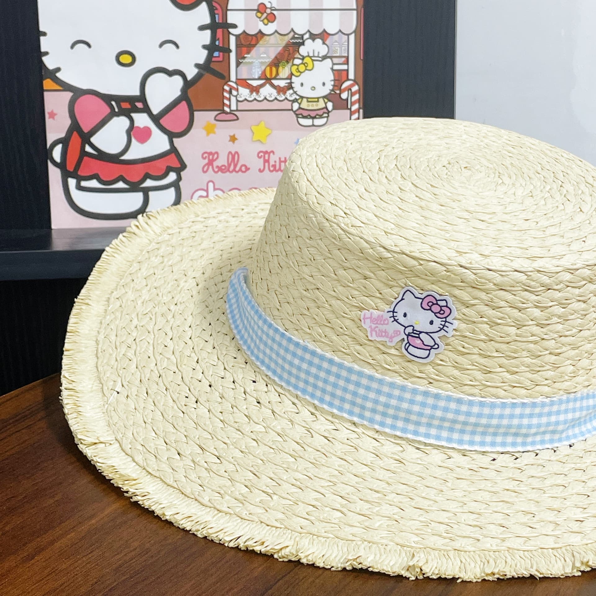 Панама Шляпы-бasket Sanrio из соломенной ткани унисекс - изображение 5