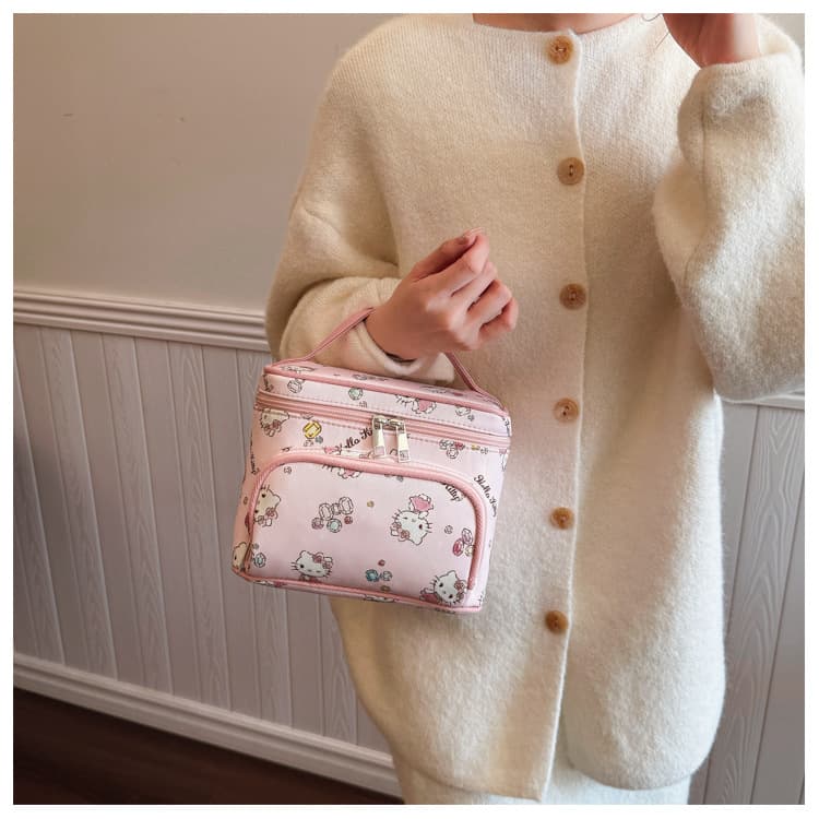 Sanrio Hello Kitty Холщовая косметичка для макияжа Женская Розовая - изображение 2