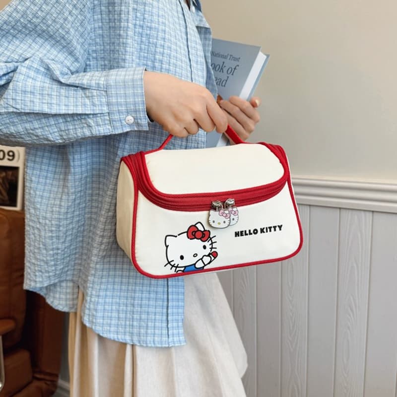 Sanrio Hello Kitty Холст Настольный Органайзер для Макияжа Путешественный Женский Красный - изображение 4