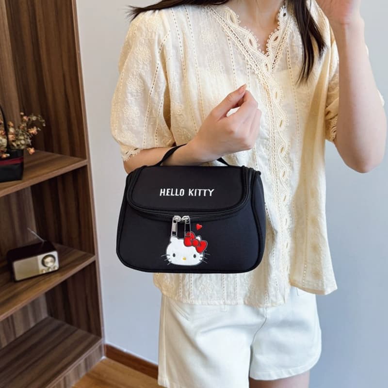 Sanrio Hello Kitty Холст Путешественный Сумка для хранения Женская Черная - изображение 6