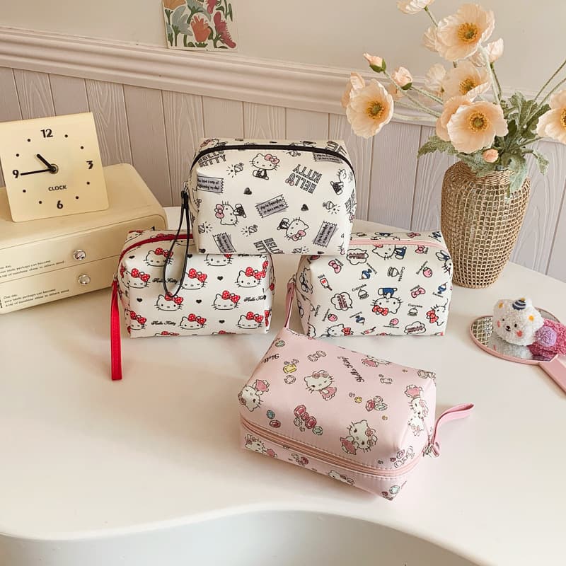Сумка Sanrio Hello Kitty Холст Хранение Косметички Сумка Клатч Женская Розовая - изображение 2