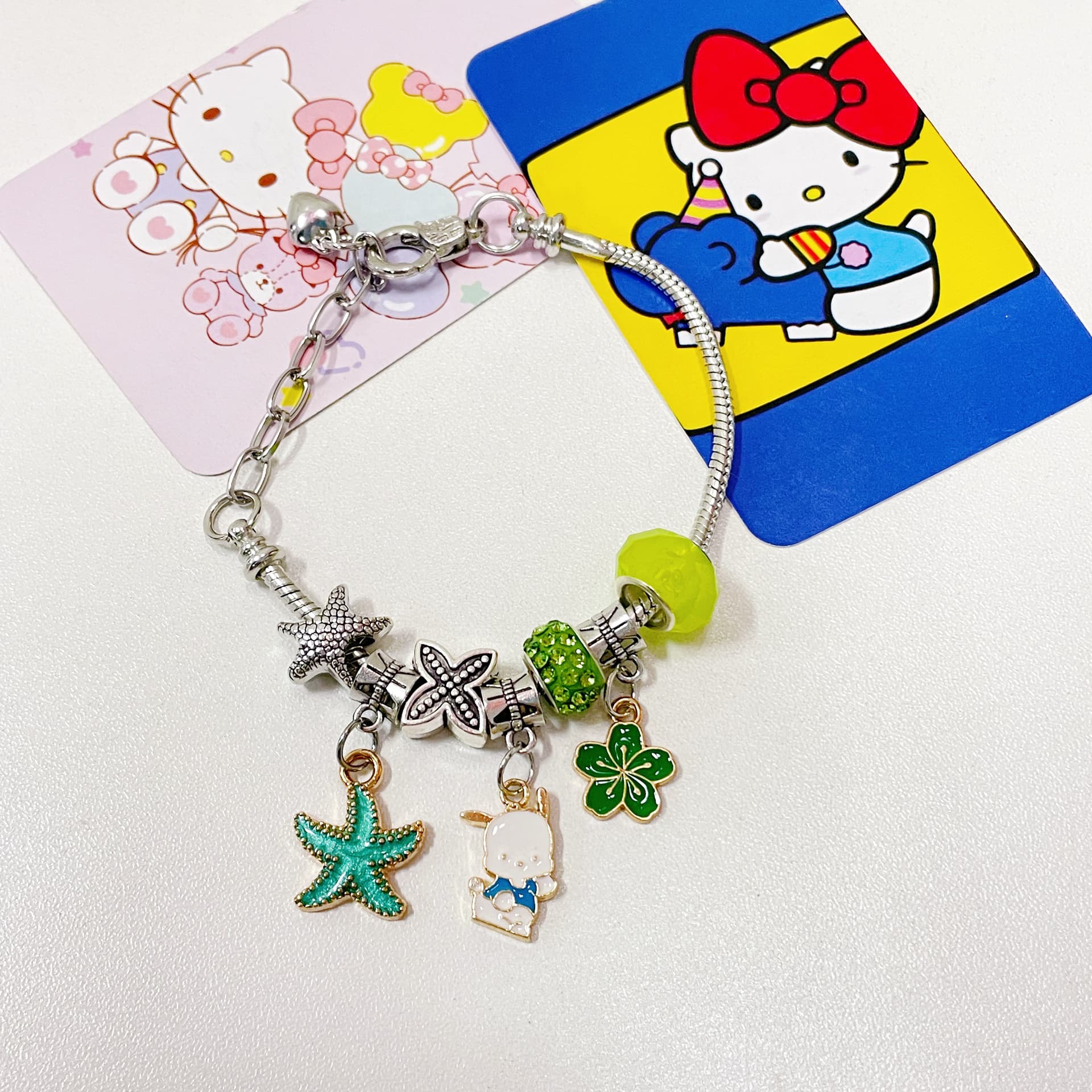 Браслет Sanrio Pochacco Металлические браслеты для женщин студенток принцесса в бегах мультяшные бусины - изображение 3