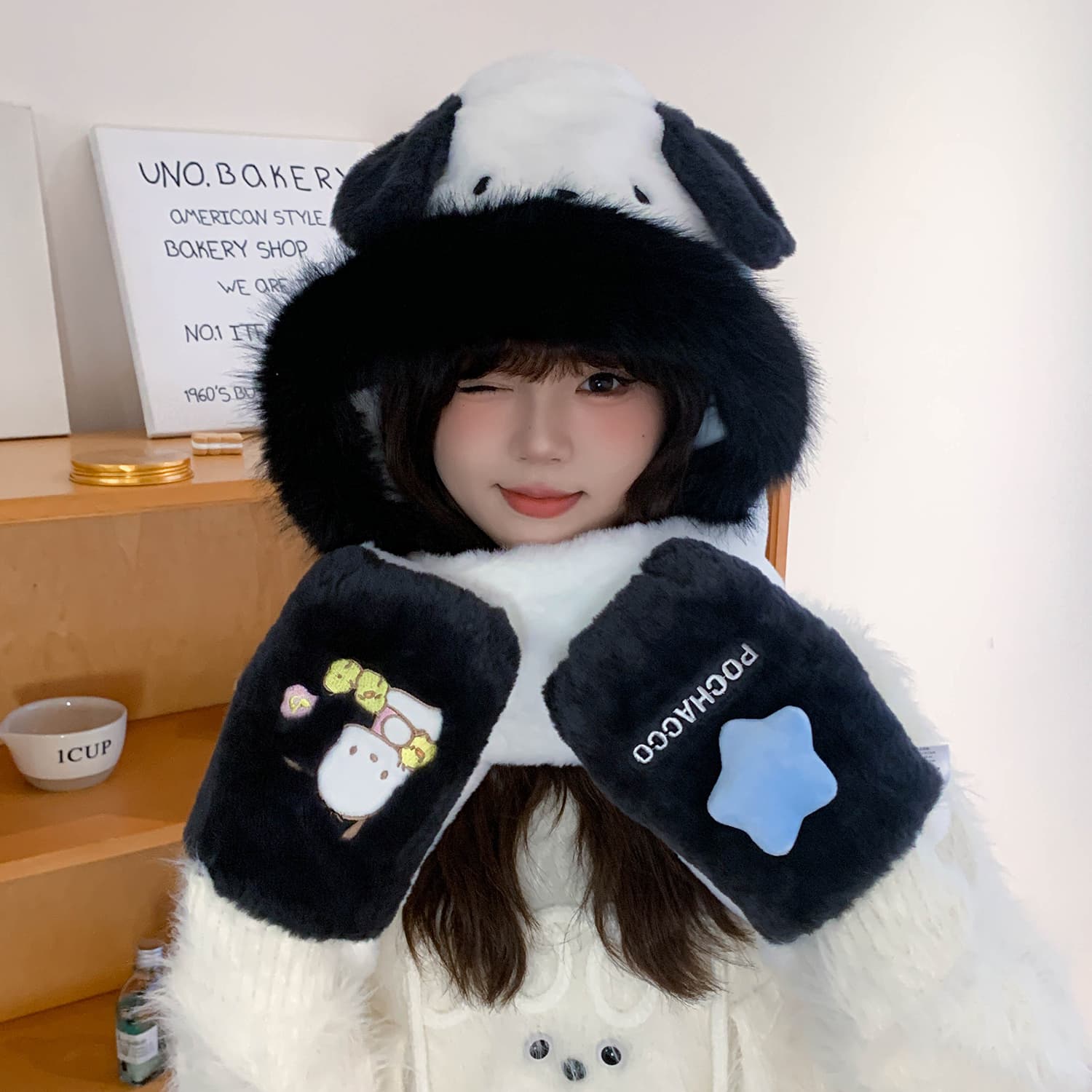 Sanrio Pokachoo Полиэстер Волокно Капюшоны и Плюшевые Шапки Унисекс - изображение 2