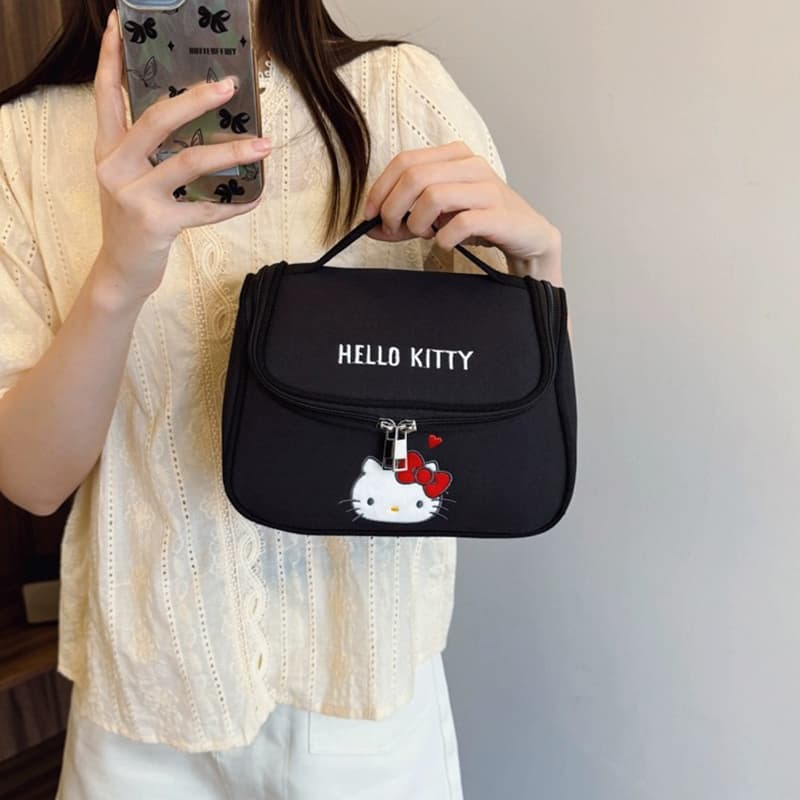 Sanrio Hello Kitty Холст Путешественный Сумка для хранения Женская Черная - изображение 3