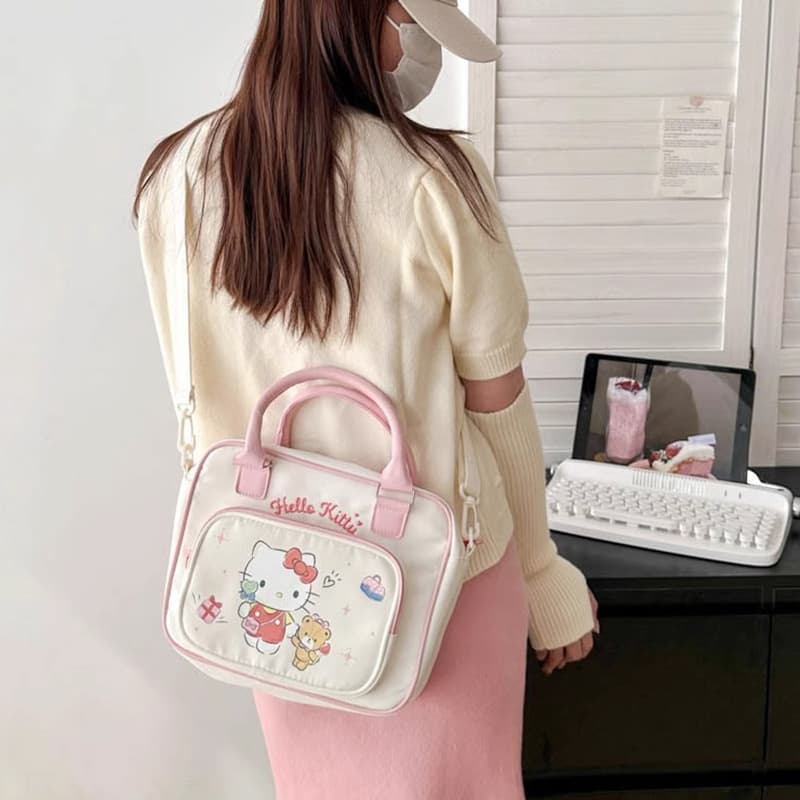 Сумка Sanrio Hello Kitty Милый и симпатичный Сумки Полиэстер Обычный размер Женский Экрю - изображение 3