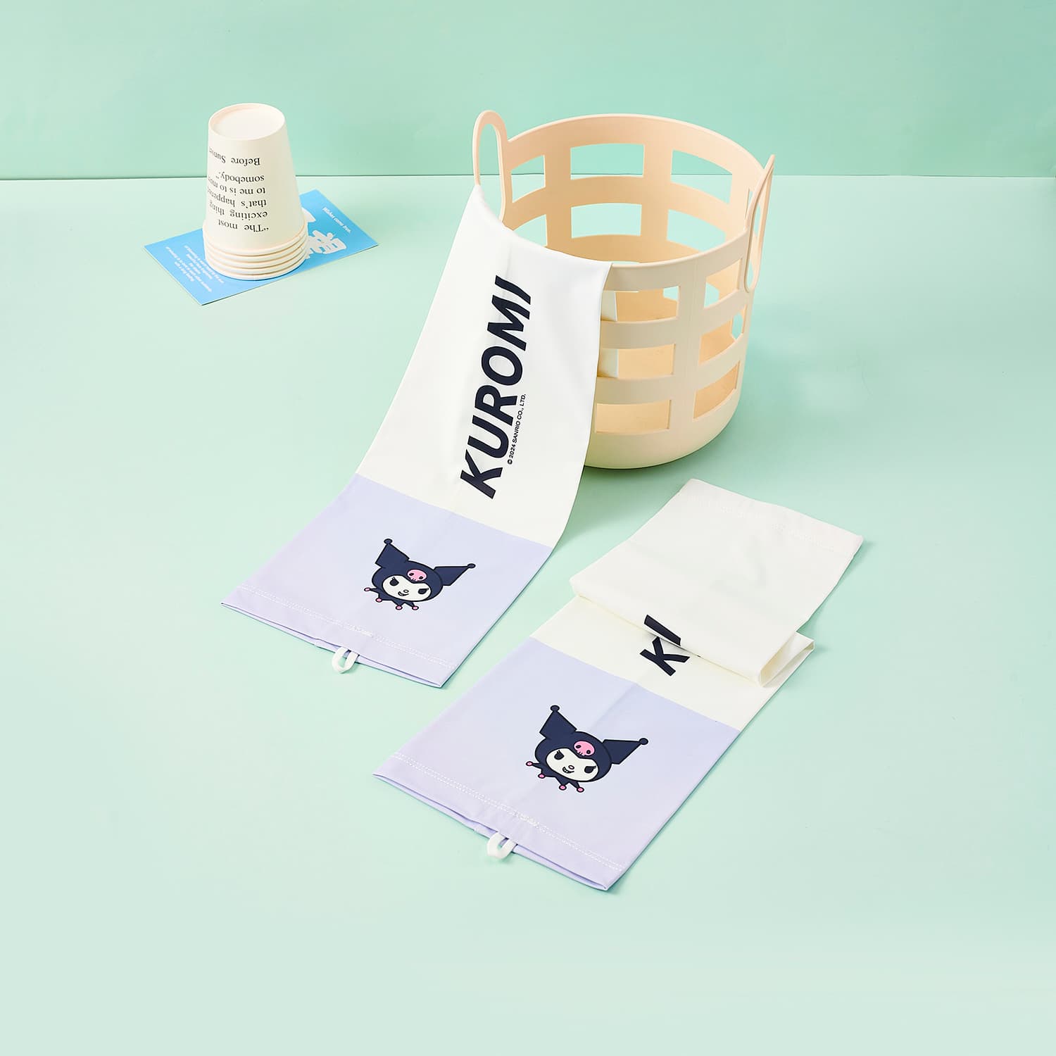 Sanrio x Куроми Мультяшный рисунок Большой размер головы Дышащий Солнцезащитный Милый и симпатичный Универсальный Путешествие Экстра свободный Легкий UV-защита 95% полиэстер, 5% эластан Нарукавники с UV-защитой Унисекс Парный - изображение 3