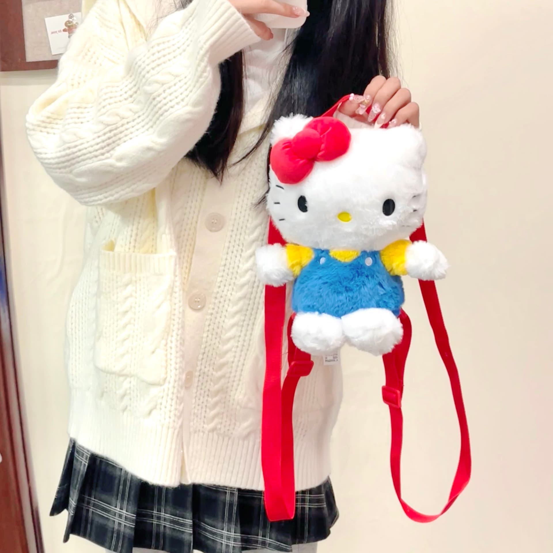 Рюкзак Sanrio Hello Kitty Полиэстеровый Рюкзак Унисекс Белый - изображение 3