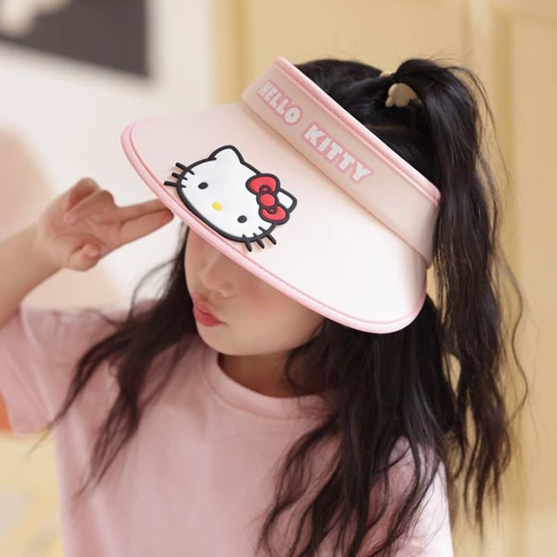 Sanrio Hello Kitty Милая и модная солнцезащитная шляпа с UV-защитой для детей, полиэстер - изображение 2