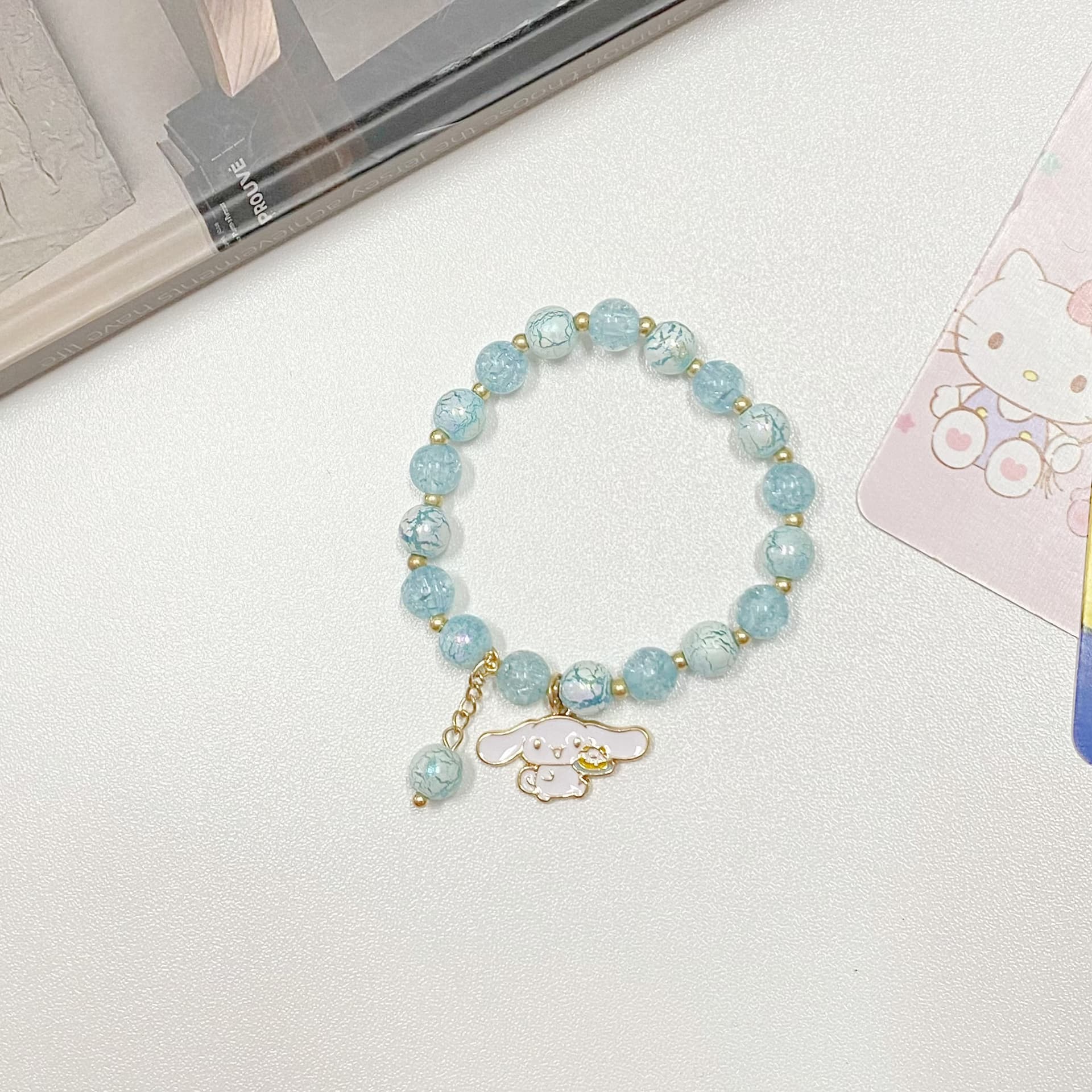 Sanrio X Синий Разноцветный Снег Эксклюзивный Изысканный Оригинальный Минималистичный Универсальный Милый Браслет Акриловые Бусины Принцесса В Бегах - изображение 3