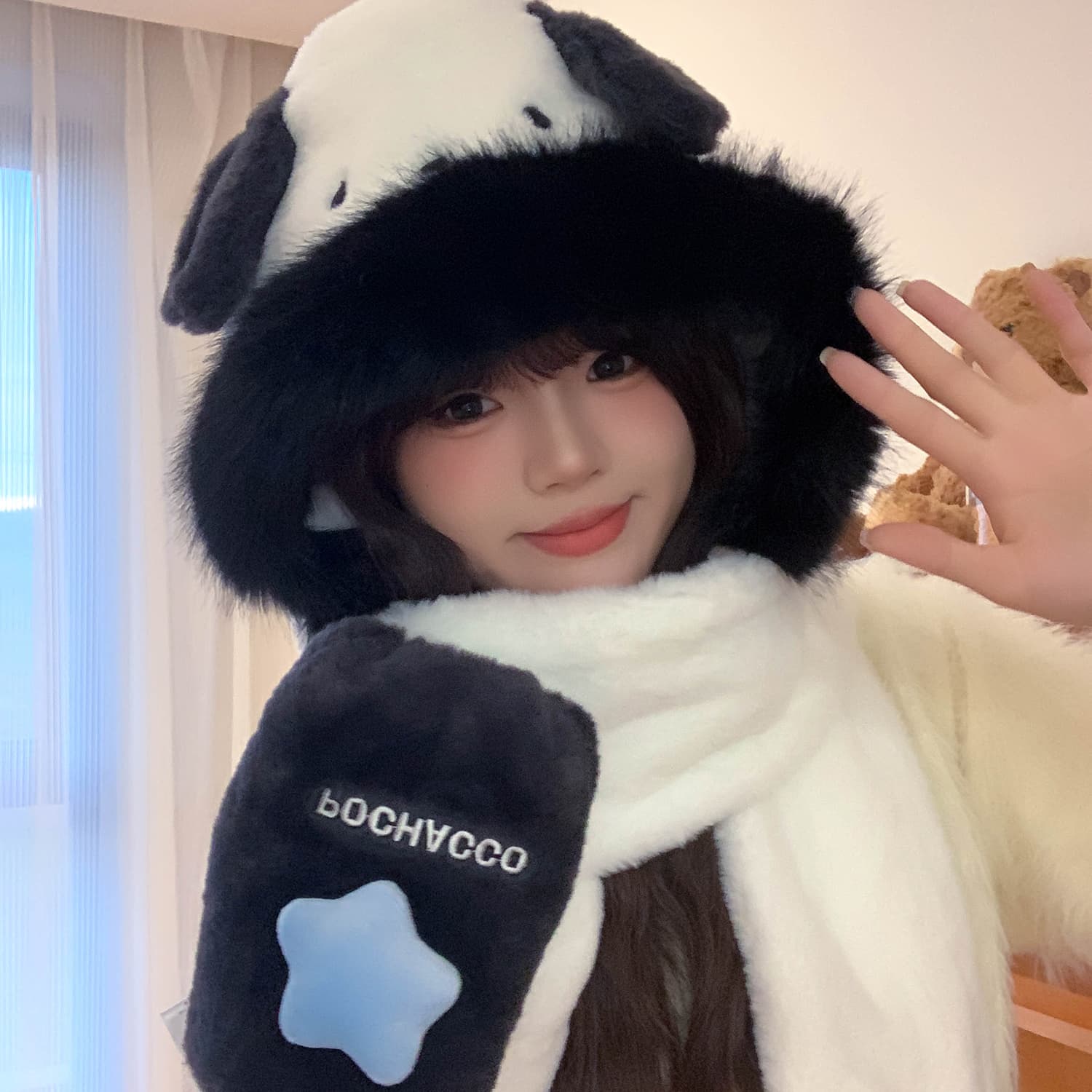 Sanrio Pokachoo Полиэстер Волокно Капюшоны и Плюшевые Шапки Унисекс - изображение 4