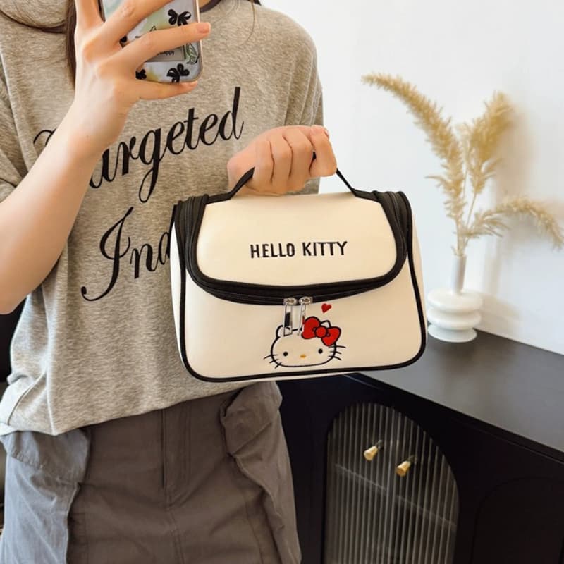Sanrio Hello Kitty Холст Косметичка Настольный Органайзер для Путешествий Женская Белая - изображение 6