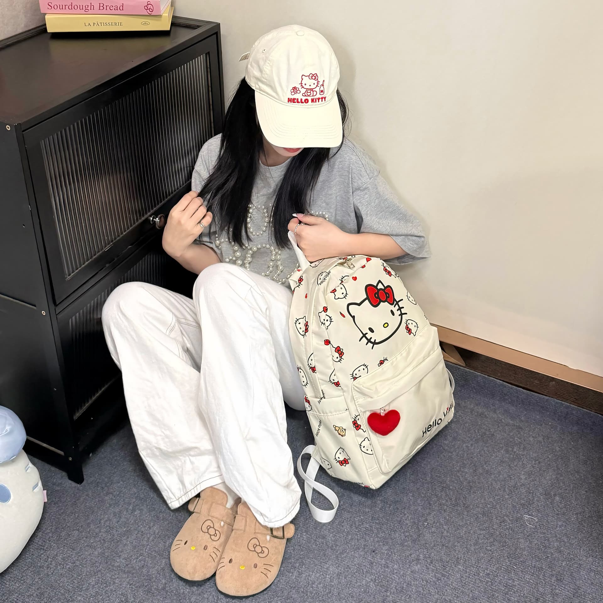 Рюкзак Sanrio Hello Kitty Полиэстеровый Рюкзак Стандартный (Standard) Женский Заварной - изображение 3