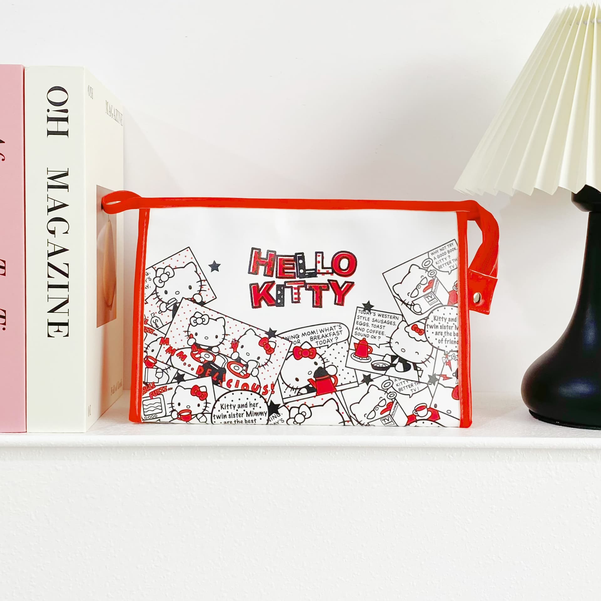 Sanrio x Hello Kitty ПУ (полиуретан) Полиуретан Дорожные органайзеры Женские Красно-белый - изображение 4