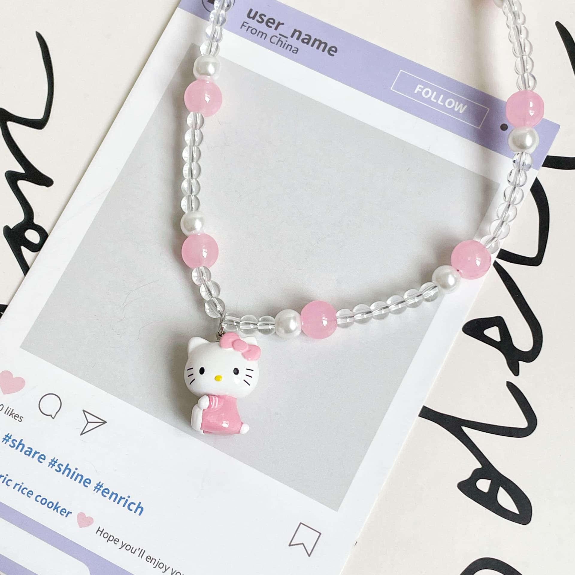 Ожерелье Sanrio x Hello Kitty Акрил Цепочки и ожерелья Женские - изображение 2