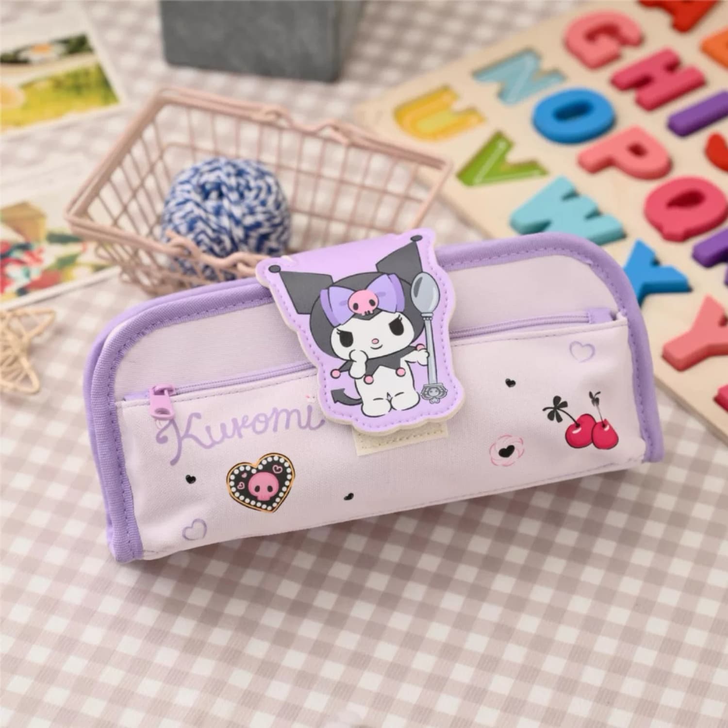 Sanrio Kurumi Полиэстер Волокно Косметичка Женская Фиолетовая - изображение 3