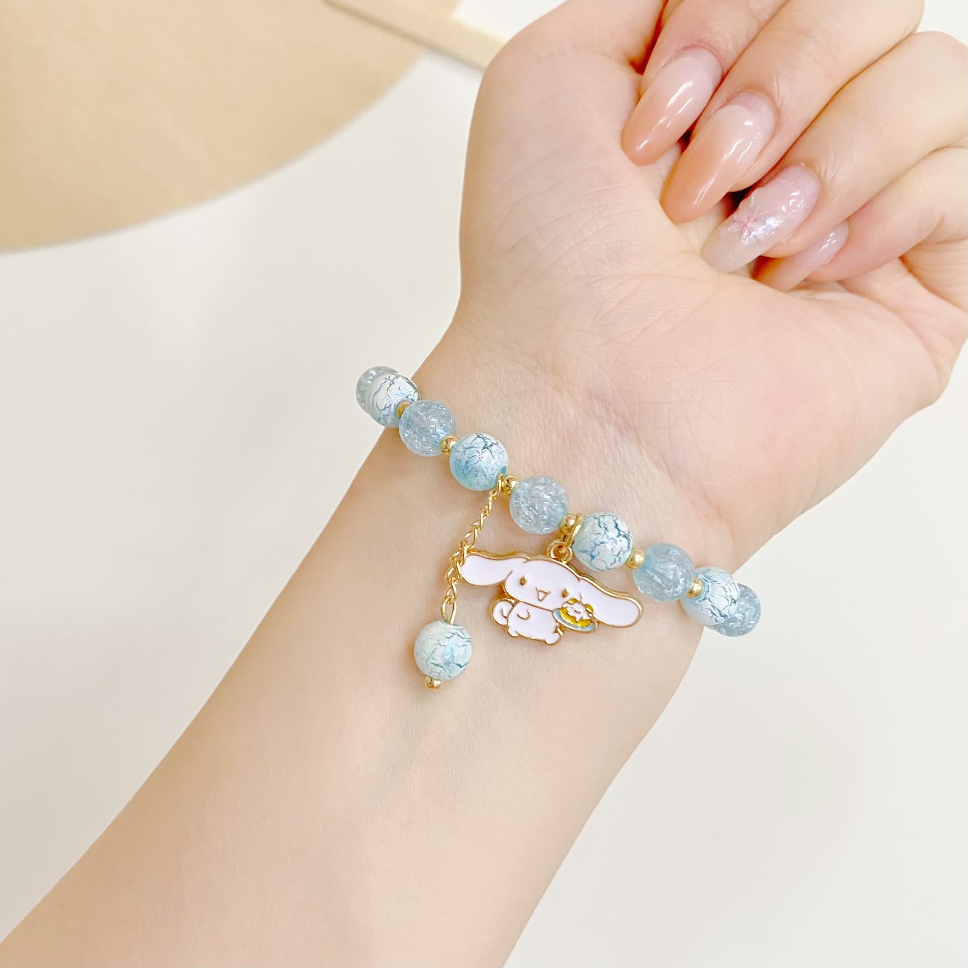 Sanrio X Синий Разноцветный Снег Эксклюзивный Изысканный Оригинальный Минималистичный Универсальный Милый Браслет Акриловые Бусины Принцесса В Бегах - изображение 2