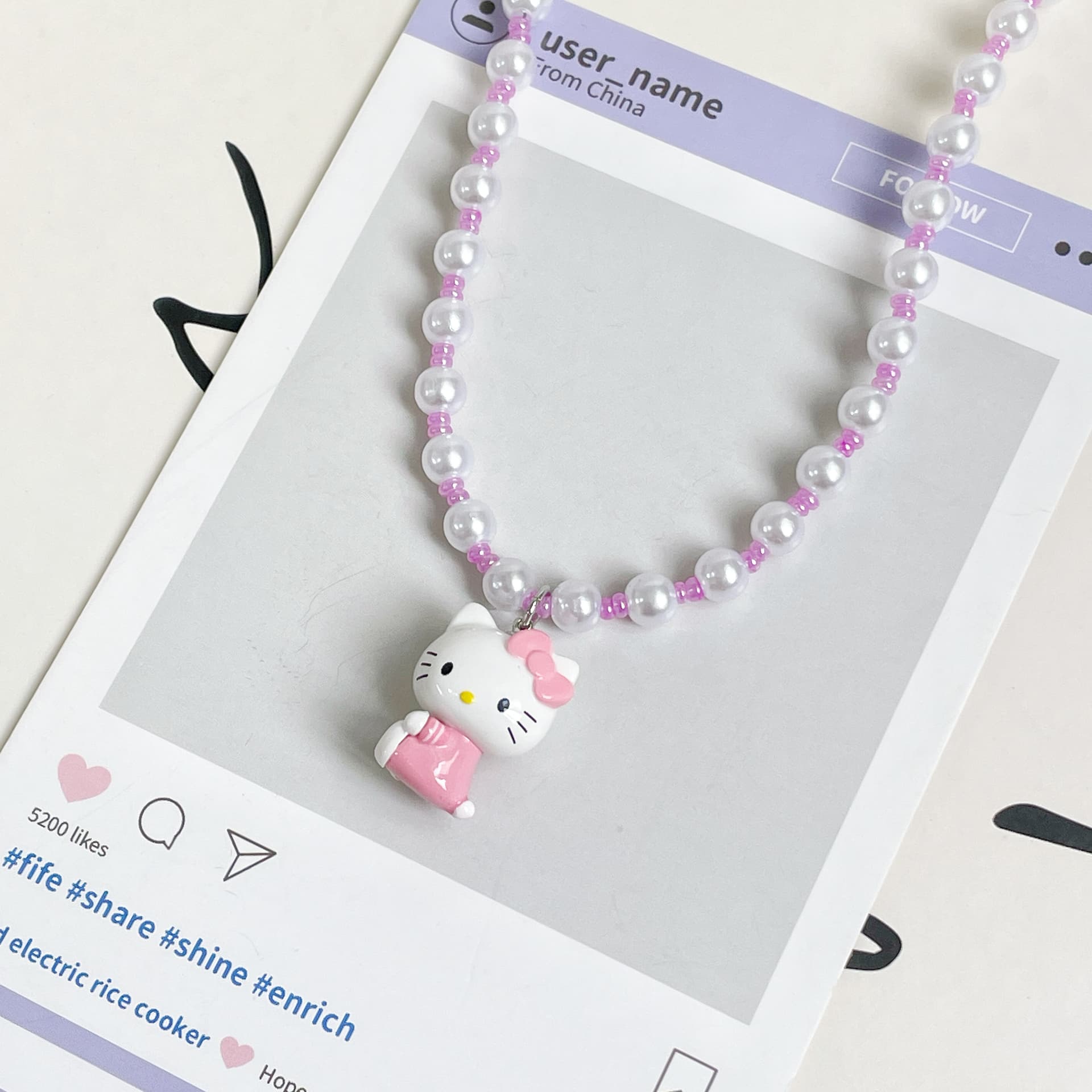Ожерелье Sanrio x Hello Kitty Акрил Цепочки и ожерелья Женские - изображение 2