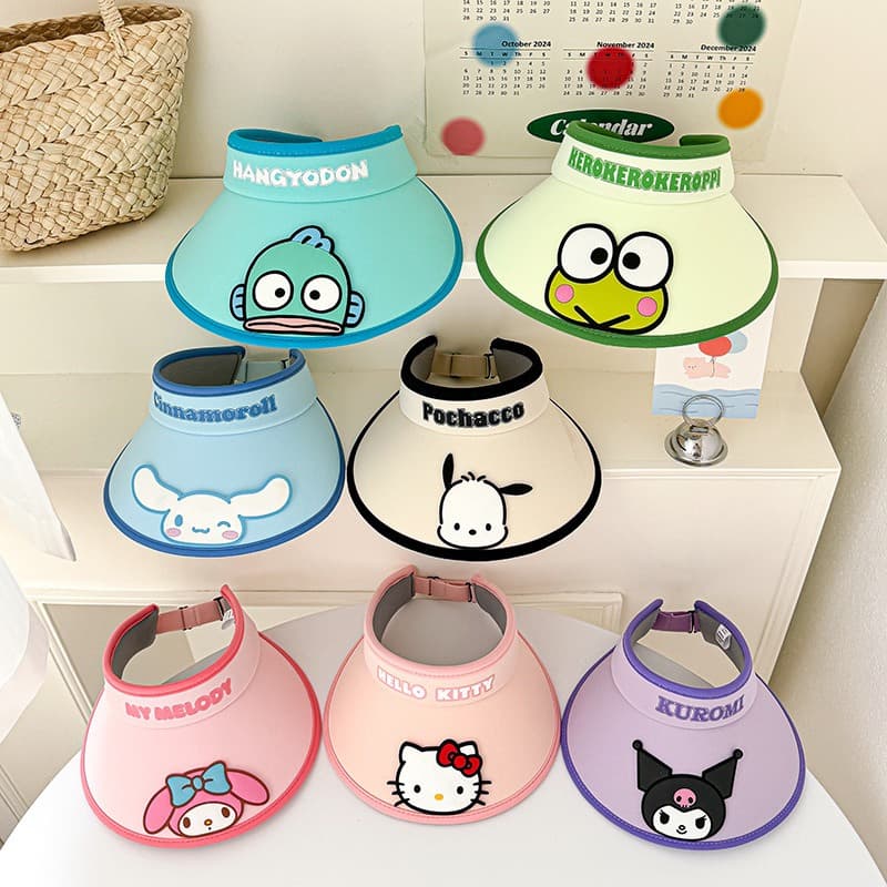 Sanrio Hello Kitty Милая и модная солнцезащитная шляпа с UV-защитой для детей, полиэстер - изображение 5