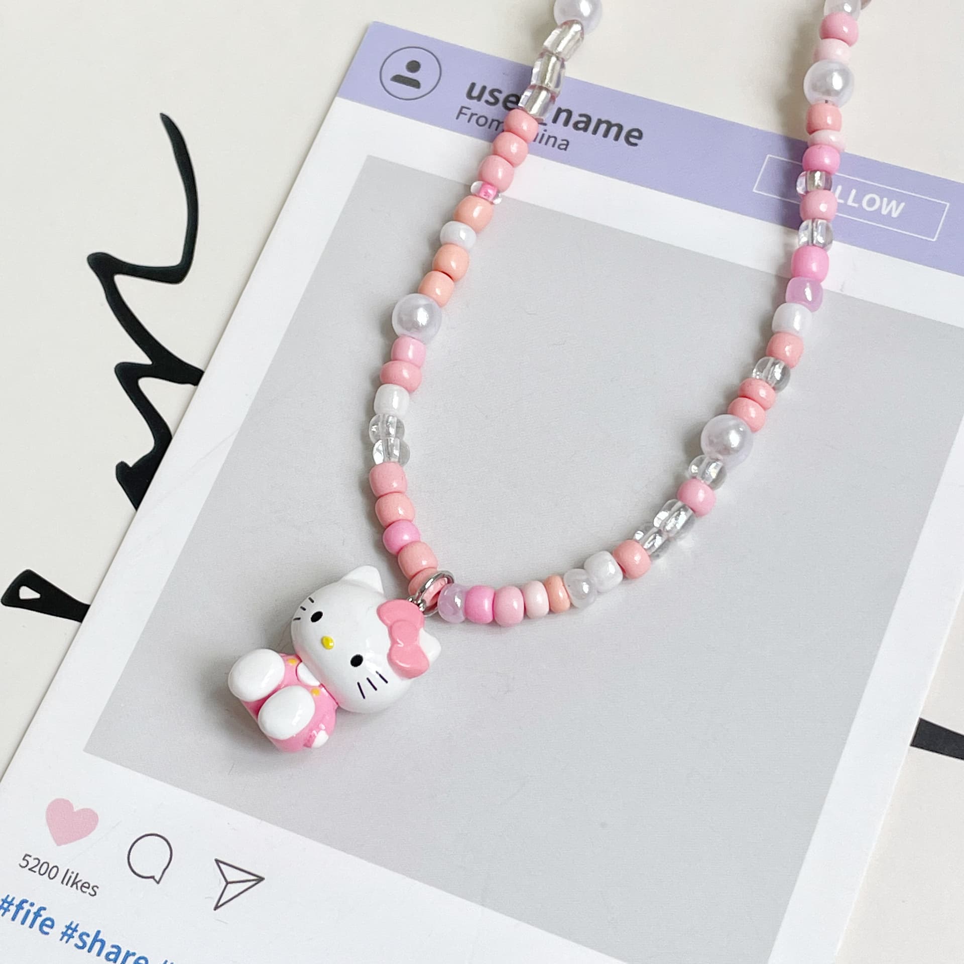 Ожерелье Sanrio x Hello Kitty Акриловые Ожерелья Женские - изображение 2