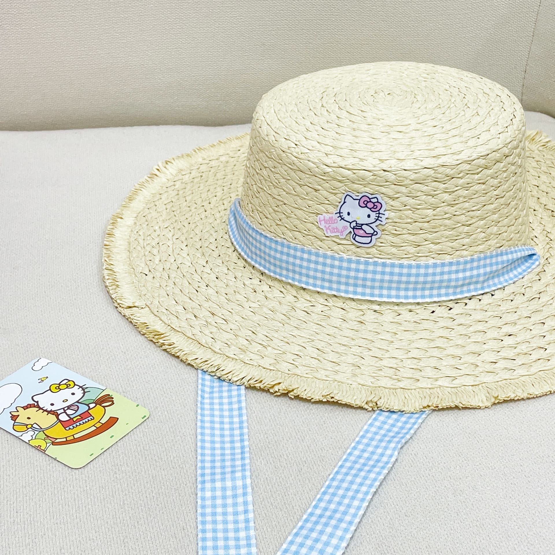 Панама Шляпы-бasket Sanrio из соломенной ткани унисекс - изображение 6