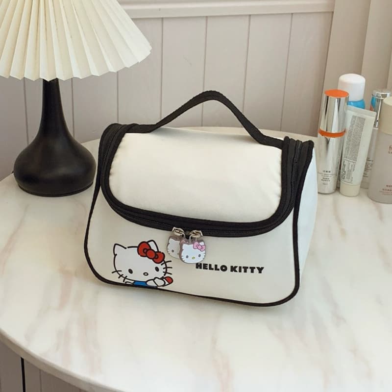 Sanrio Hello Kitty Холст Путешественный Сумка для хранения Женская Белый Черный - изображение 5