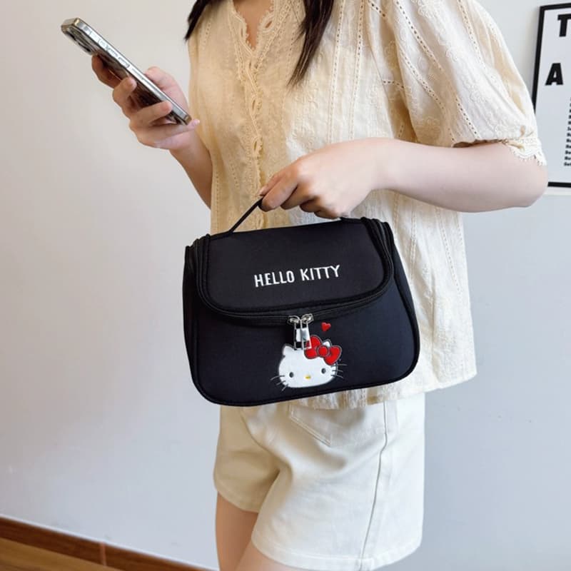 Sanrio Hello Kitty Холст Путешественный Сумка для хранения Женская Черная - изображение 4