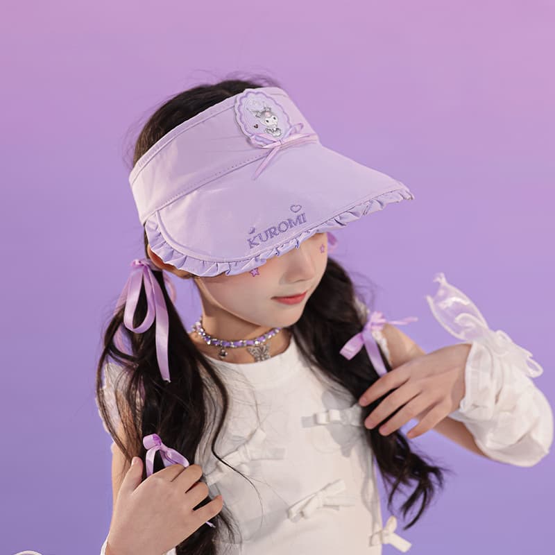 Sanrio x Куроми Бейсболка с бантом, милый и симпатичный, солнцезащитный, 95% полиэстер, 5% эластан, детский - изображение 4