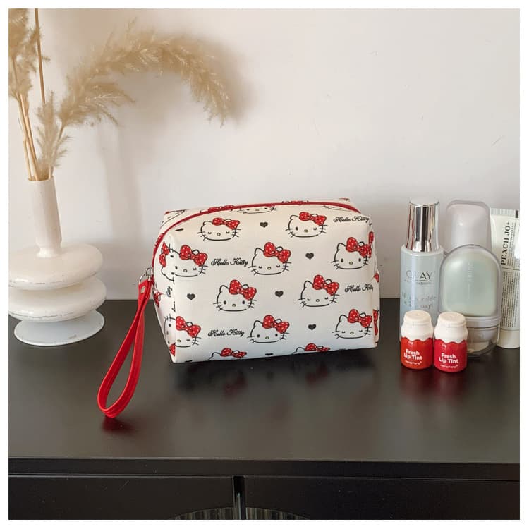 Сумка Sanrio Hello Kitty Холщовая косметичка для макияжа Женская Красная - изображение 4