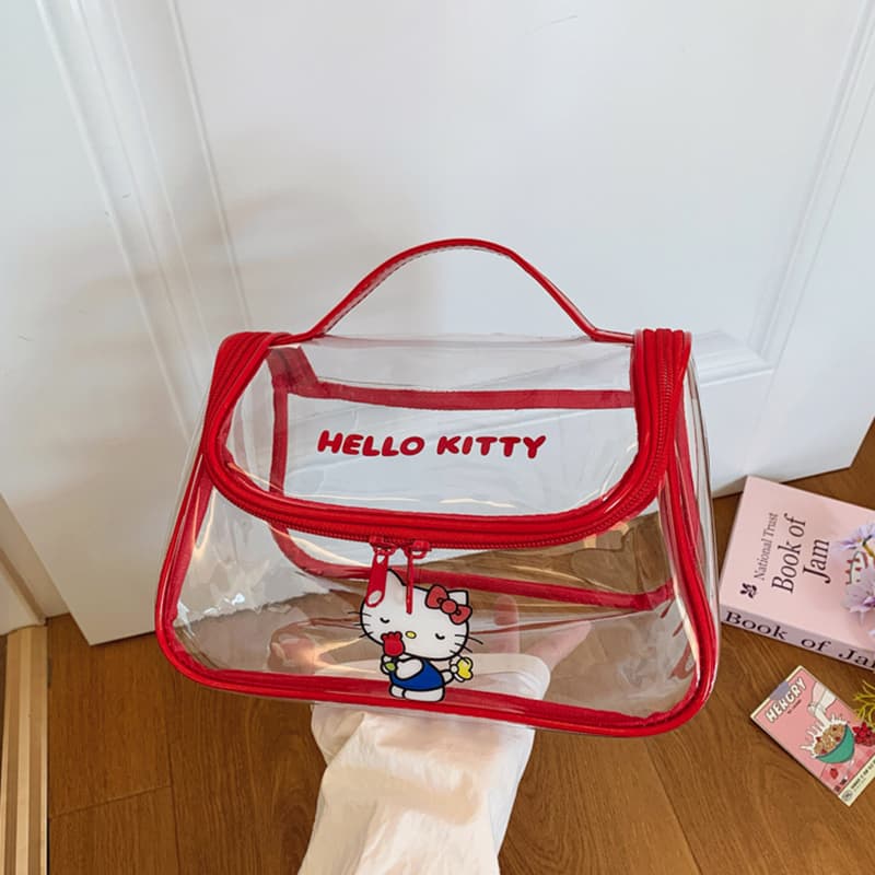 Sanrio Hello Kitty ПВХ Косметичка Органайзер для путешествий Женский Красный - изображение 3