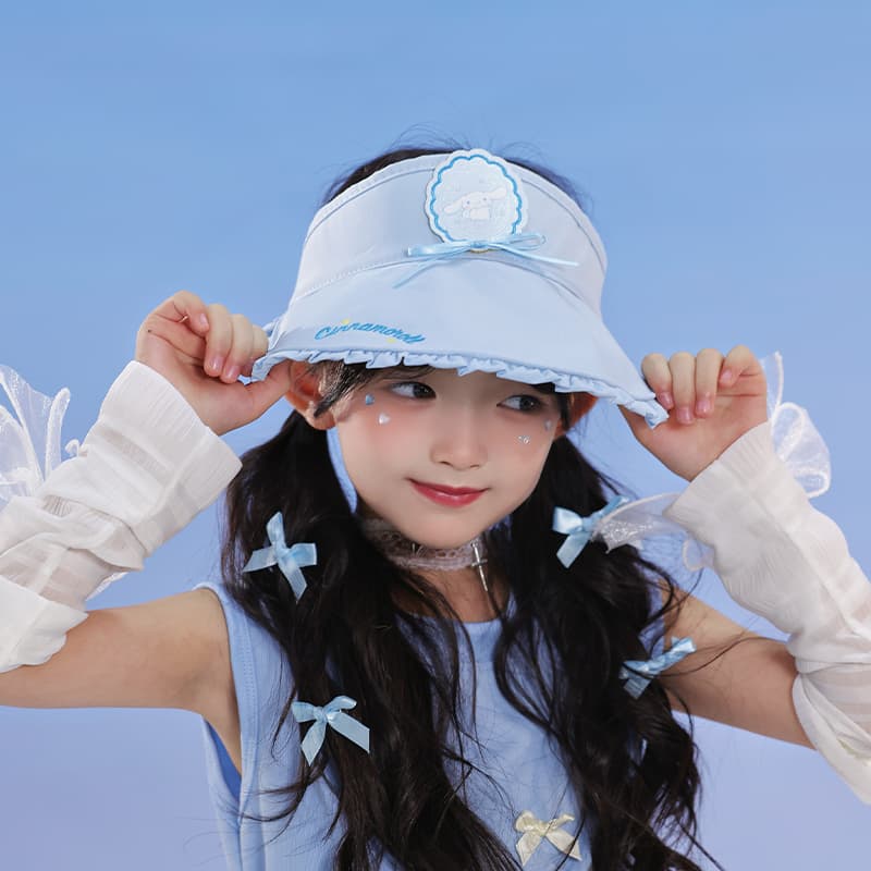 Панама Sanrio x Cinnamoroll Бант Гольф Кепка Милый и симпатичный Модный Универсальный Солнцезащитный От ультрафиолета Привлекательный Шляпа Путешествия Полиэстер Ведро Детский - изображение 4