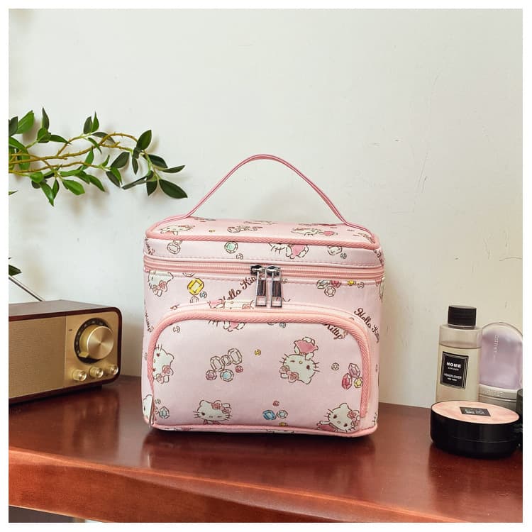 Sanrio Hello Kitty Холщовая косметичка для макияжа Женская Розовая - изображение 3