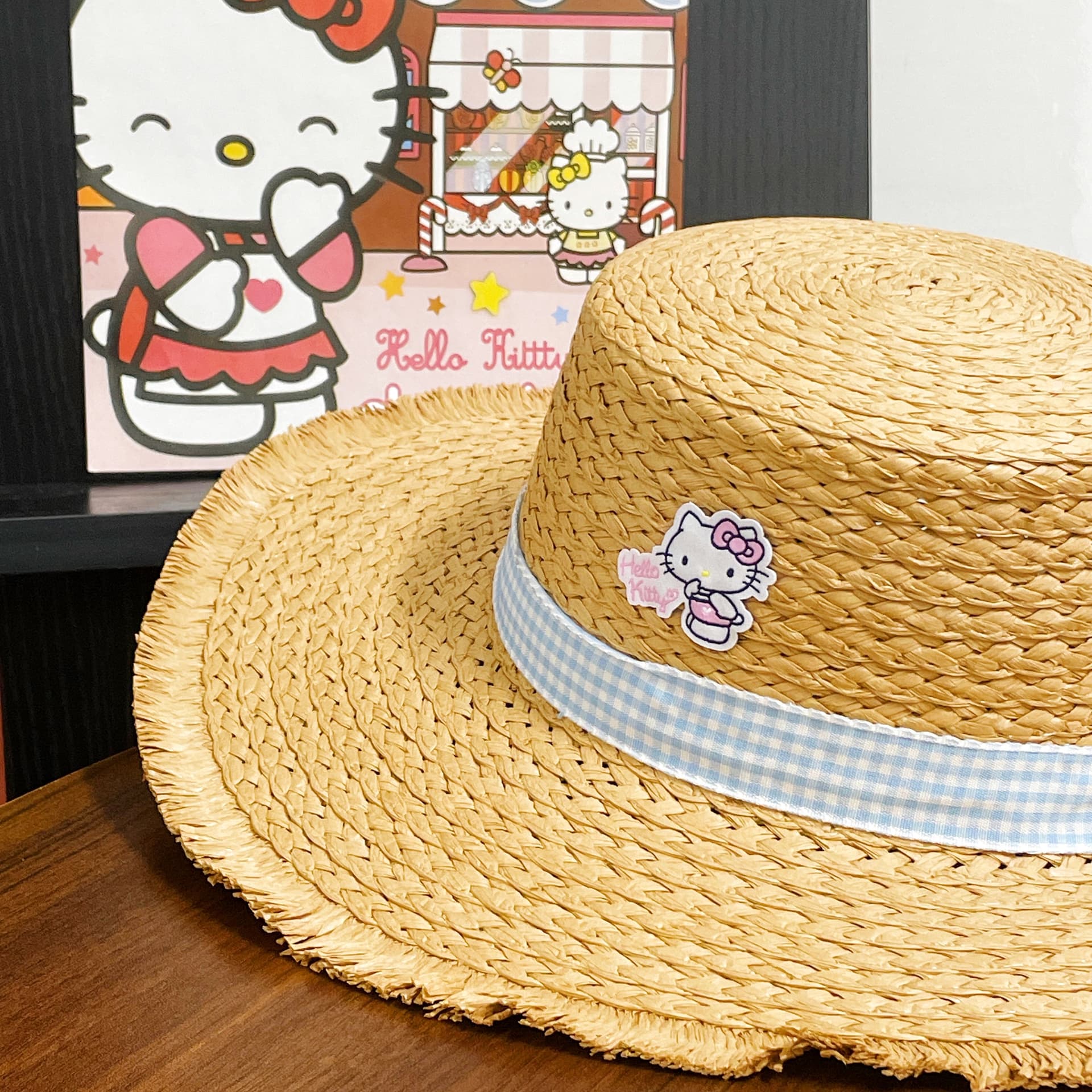Панама Шляпы-бasket Sanrio из соломенной ткани унисекс - изображение 4