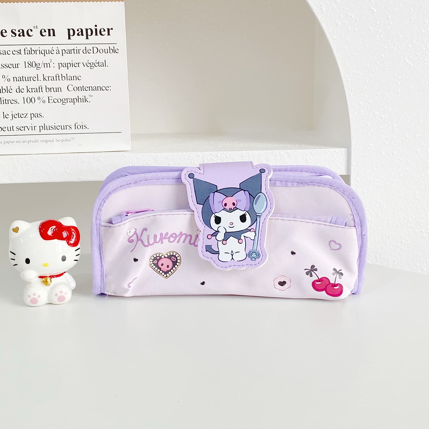 Sanrio Kurumi Полиэстер Волокно Косметичка Женская Фиолетовая - изображение 2