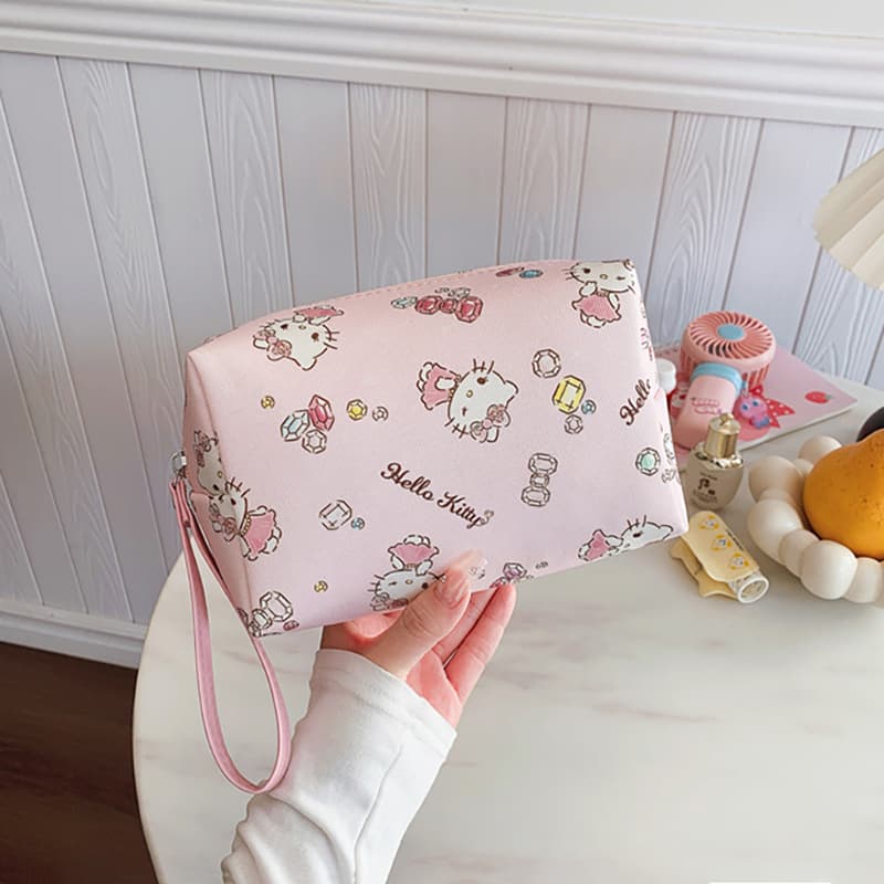 Сумка Sanrio Hello Kitty Холст Хранение Косметички Сумка Клатч Женская Розовая - изображение 4