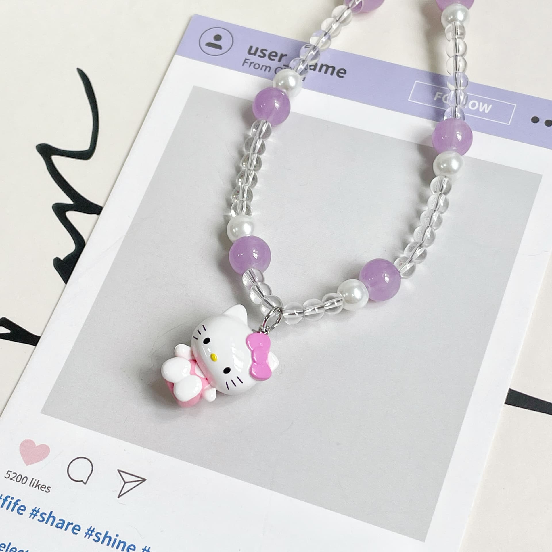 Ожерелье Sanrio x Hello Kitty Акриловые Ожерелья Женские - изображение 2