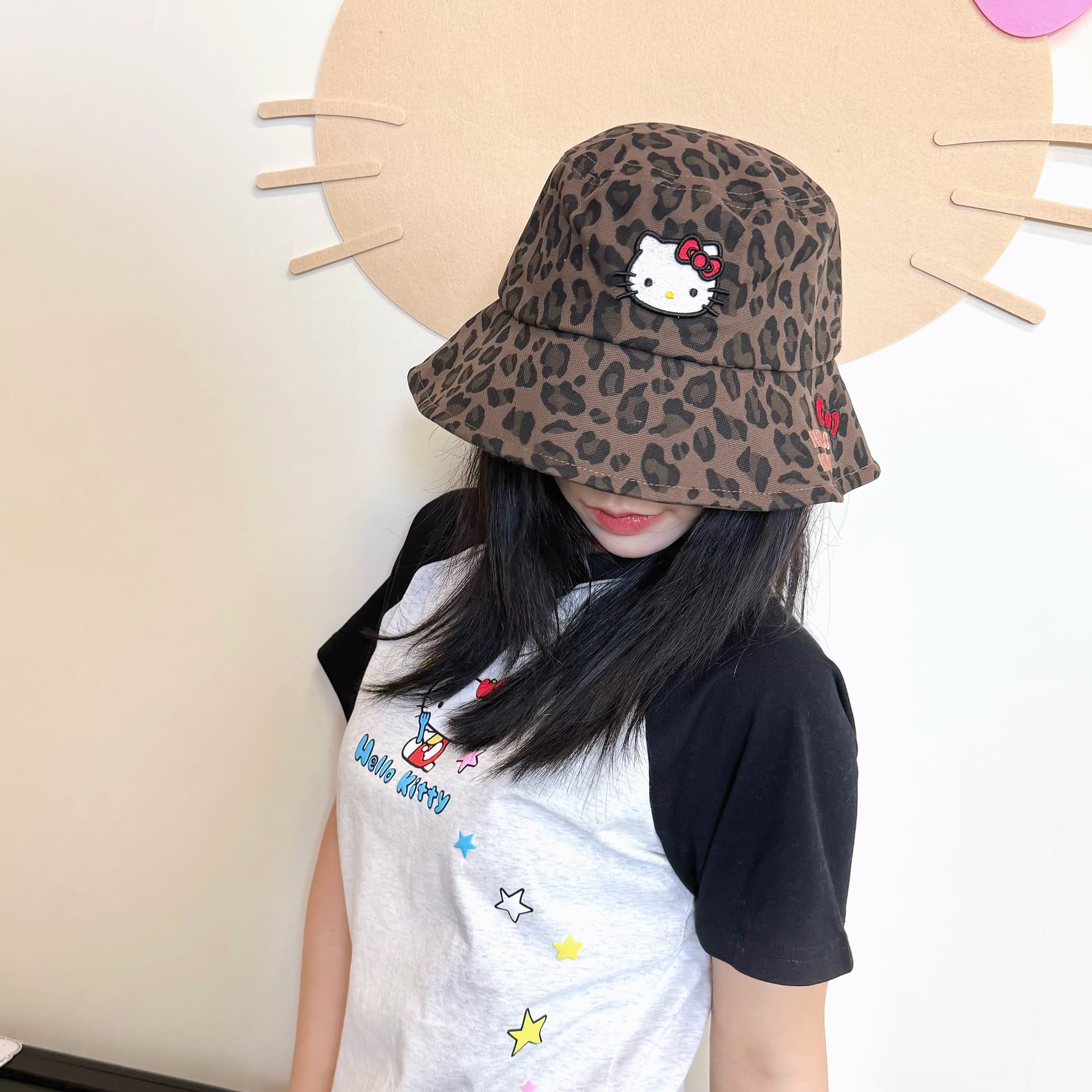 Панама Sanrio x Hello Kitty Вязаные Панамы из хлопка Женские - изображение 3