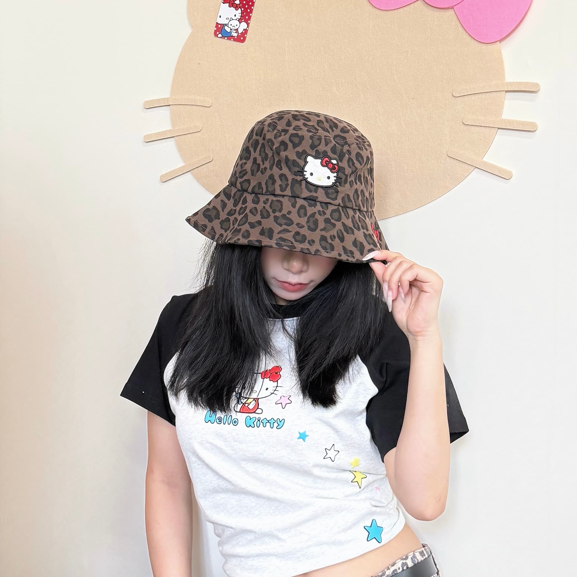 Панама Sanrio x Hello Kitty Вязаные Панамы из хлопка Женские - изображение 4