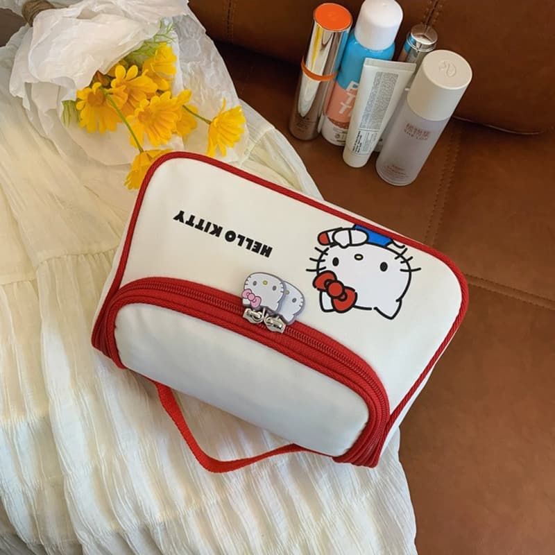 Sanrio Hello Kitty Холст Настольный Органайзер для Макияжа Путешественный Женский Красный - изображение 5