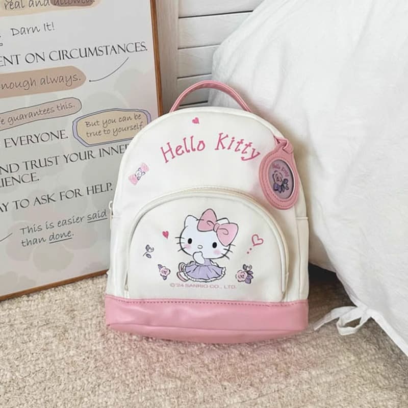 Рюкзак Sanrio Hello Kitty Полиэстер Рюкзак Женский Белый Розовый - изображение 6