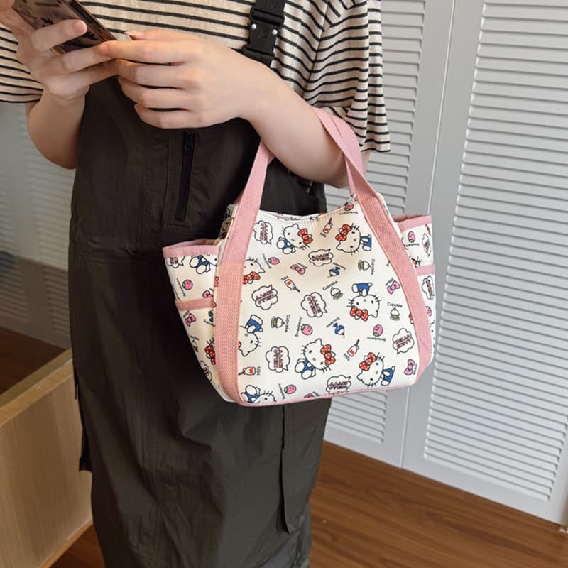 Сумка Sanrio Hello Kitty Холст Сумка Стандартная Женская Розовая Белая - изображение 3