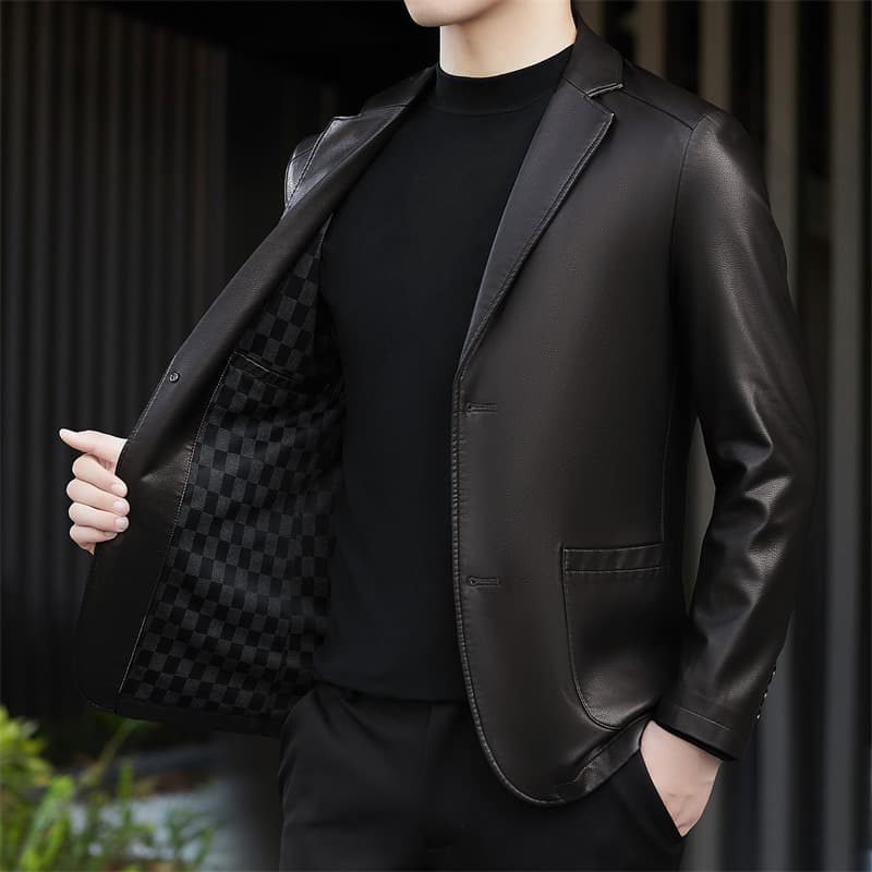 Кожаная куртки PIERRE CARDIN Мужская кожаная куртка - изображение 2