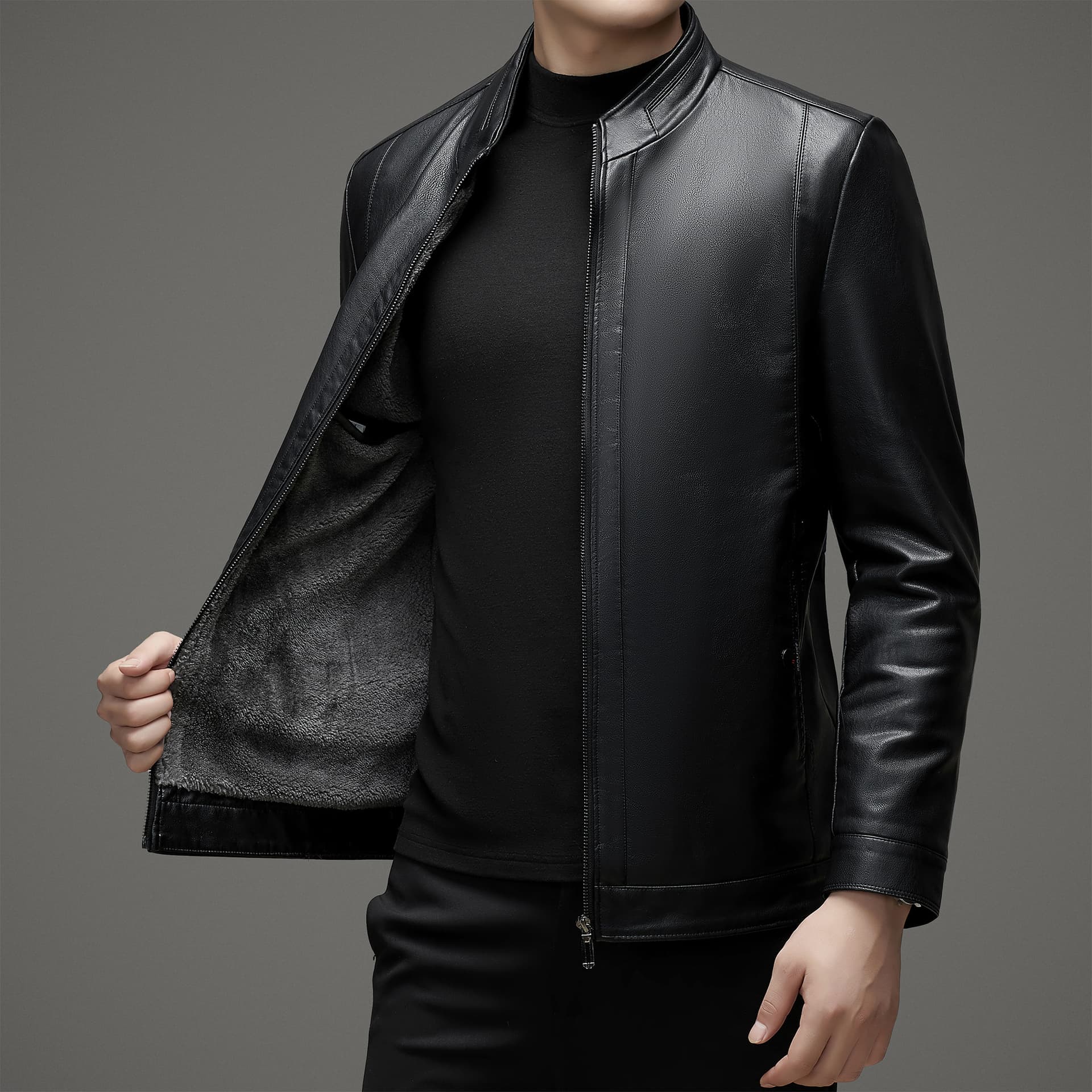 Кожаная куртки PIERRE CARDIN Мужская кожаная куртка - изображение 4
